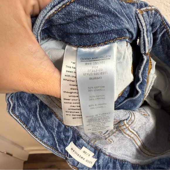 GOOD AMERICAN Good Boy High Waist Nonstretch Jeans Size 6/28 - Picture 4 of 4